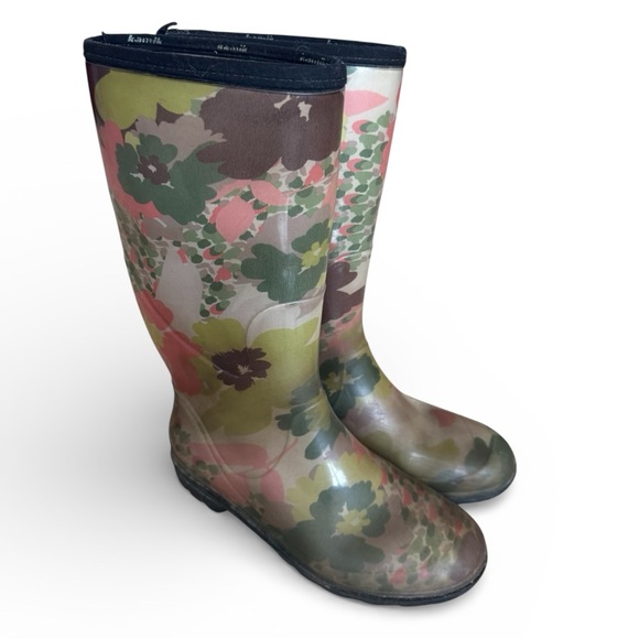 Kamik Waterproof Rain Boots Rubber Floral Garden Outdoor Multicolor Size 7 - Picture 5 of 9